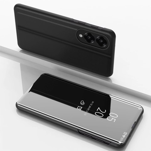 Etui Clear View Case na Samsung Galaxy S25 Edge pokrowiec z klapką - czarne