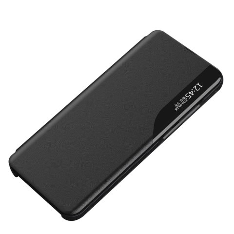 Etui Eco Leather View Case elegancki futerał z klapką i podstawką na iPhone 16e - czarne
