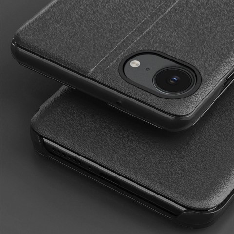 Etui Eco Leather View Case elegancki futerał z klapką i podstawką na iPhone 16e - czarne