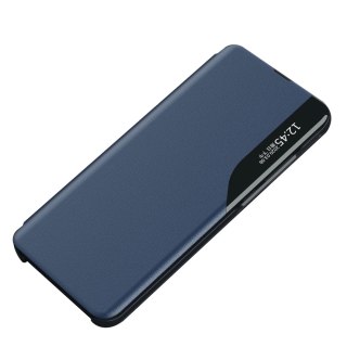 Etui Eco Leather View Case elegancki futerał z klapką i podstawką na iPhone 16e - niebieskie