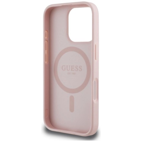 Etui Guess Grained Printed Flower Pattern MagSafe do iPhone 16 Pro różowy Etui Guess Grained Printed Flower Pattern MagSafe do iPhone 16 Pro różowy
