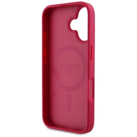 Etui Guess Grained Printed Flower Pattern MagSafe do iPhone 16 fuksja Etui Guess Grained Printed Flower Pattern MagSafe do iPhone 16 fuksja
