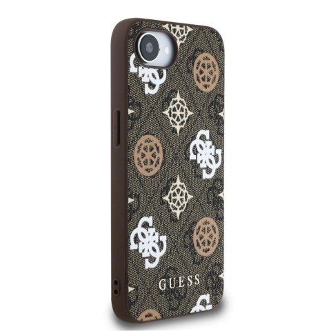 Etui Guess PU 4G Peony z MagSafe na iPhone 16e - brązowe Etui Guess PU 4G Peony z MagSafe na iPhone 16e - brązowe