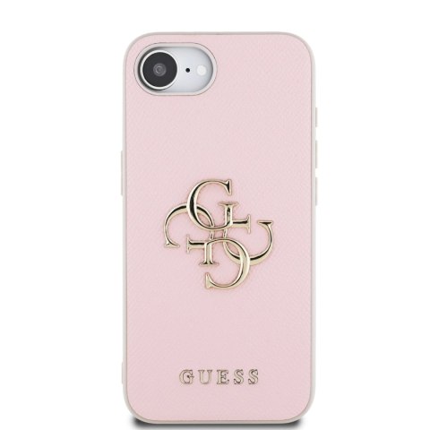 Etui Guess PU Grained 4G Metal Logo na iPhone 16e - różowe Etui Guess PU Grained 4G Metal Logo na iPhone 16e - różowe