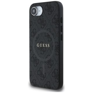 Etui Guess PU Leather 4G Colored Ring z MagSafe na iPhone 16e - czarne