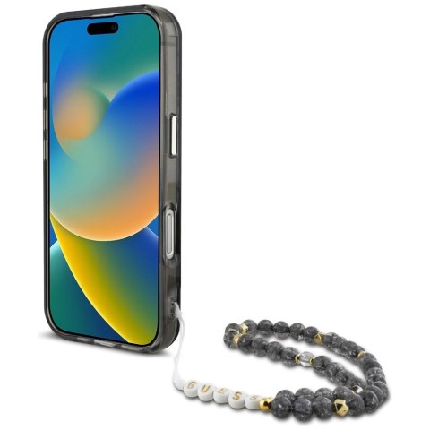 Etui Guess Palm Trees Triangle Pearl Strap MagSafe do iPhone 16 Pro czarny Etui Guess Palm Trees Triangle Pearl Strap MagSafe do iPhone 16 Pro czarny