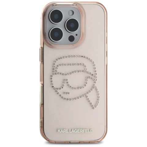 Etui Karl Lagerfeld IML Rhinestones Karl Head do iPhone 16 Pro Max różowy Etui Karl Lagerfeld IML Rhinestones Karl Head do iPhone 16 Pro Max różowy