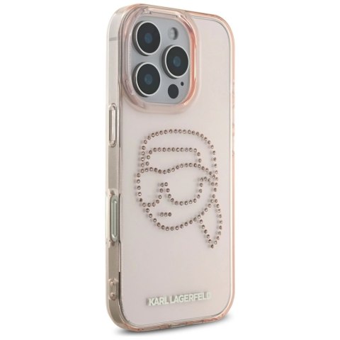 Etui Karl Lagerfeld IML Rhinestones Karl Head do iPhone 16 Pro Max różowy Etui Karl Lagerfeld IML Rhinestones Karl Head do iPhone 16 Pro Max różowy