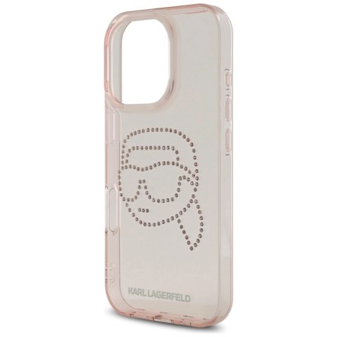 Etui Karl Lagerfeld IML Rhinestones Karl Head do iPhone 16 Pro Max różowy Etui Karl Lagerfeld IML Rhinestones Karl Head do iPhone 16 Pro Max różowy
