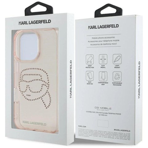 Etui Karl Lagerfeld IML Rhinestones Karl Head do iPhone 16 Pro Max różowy Etui Karl Lagerfeld IML Rhinestones Karl Head do iPhone 16 Pro Max różowy