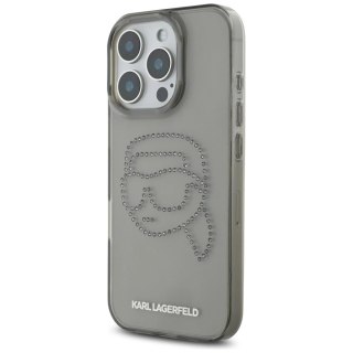 Etui Karl Lagerfeld IML Rhinestones Karl Head do iPhone 16 Pro czarny