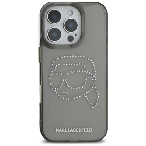 Etui Karl Lagerfeld IML Rhinestones Karl Head do iPhone 16 Pro czarny Etui Karl Lagerfeld IML Rhinestones Karl Head do iPhone 16 Pro czarny