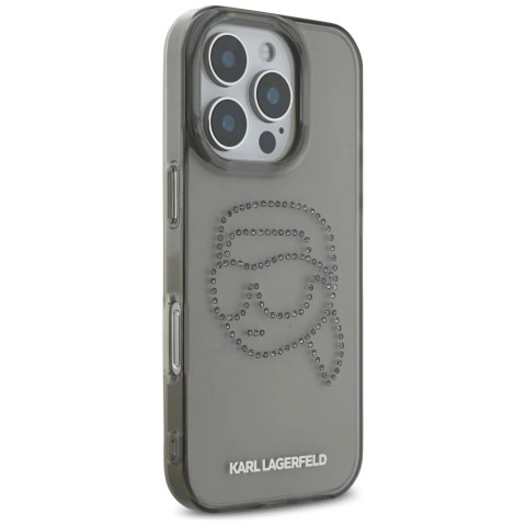 Etui Karl Lagerfeld IML Rhinestones Karl Head do iPhone 16 Pro czarny Etui Karl Lagerfeld IML Rhinestones Karl Head do iPhone 16 Pro czarny