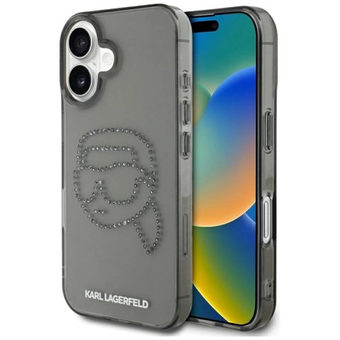 Etui Karl Lagerfeld IML Rhinestones Karl Head do iPhone 16 czarny Etui Karl Lagerfeld IML Rhinestones Karl Head do iPhone 16 czarny