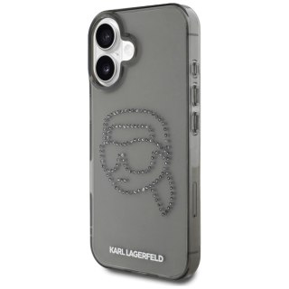 Etui Karl Lagerfeld IML Rhinestones Karl Head do iPhone 16 czarny