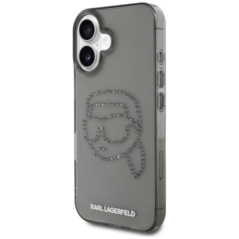 Etui Karl Lagerfeld IML Rhinestones Karl Head do iPhone 16 czarny Etui Karl Lagerfeld IML Rhinestones Karl Head do iPhone 16 czarny
