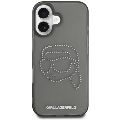 Etui Karl Lagerfeld IML Rhinestones Karl Head do iPhone 16 czarny Etui Karl Lagerfeld IML Rhinestones Karl Head do iPhone 16 czarny