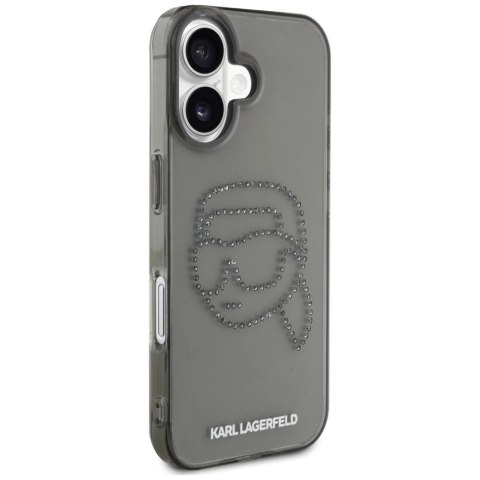 Etui Karl Lagerfeld IML Rhinestones Karl Head do iPhone 16 czarny Etui Karl Lagerfeld IML Rhinestones Karl Head do iPhone 16 czarny