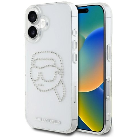 Etui Karl Lagerfeld IML Rhinestones Karl Head do iPhone 16 przezroczysty Etui Karl Lagerfeld IML Rhinestones Karl Head do iPhone 16 przezroczysty