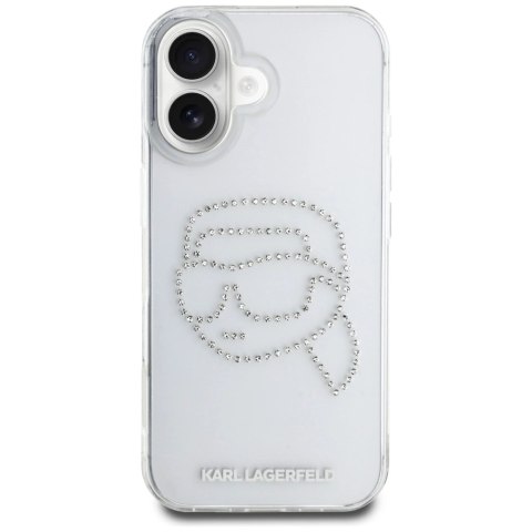 Etui Karl Lagerfeld IML Rhinestones Karl Head do iPhone 16 przezroczysty Etui Karl Lagerfeld IML Rhinestones Karl Head do iPhone 16 przezroczysty