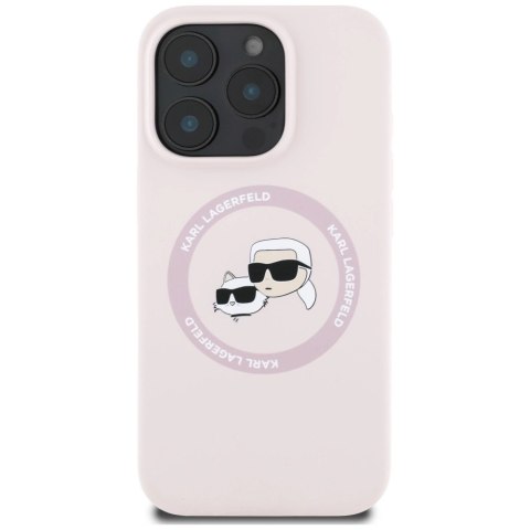 Etui Karl Lagerfeld Silicone Double Heads And Circle MagSafe do iPhone 16 Pro różowy Etui Karl Lagerfeld Silicone Double Heads And Circle MagSafe do iPhone 16 Pro różowy
