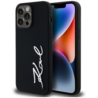 Etui Karl Lagerfeld Silicone Metal Script Logo do iPhone 14 Pro Max czarny