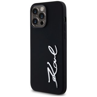 Etui Karl Lagerfeld Silicone Metal Script Logo do iPhone 14 Pro Max czarny
