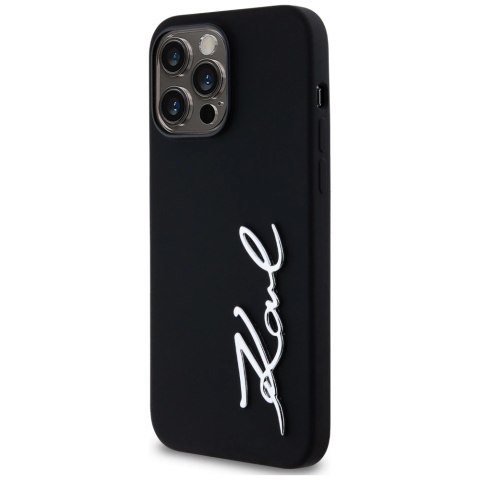 Etui Karl Lagerfeld Silicone Metal Script Logo do iPhone 14 Pro Max czarny Etui Karl Lagerfeld Silicone Metal Script Logo do iPhone 14 Pro Max czarny