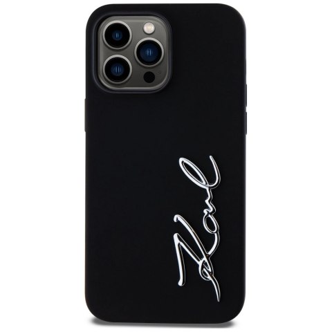 Etui Karl Lagerfeld Silicone Metal Script Logo do iPhone 14 Pro Max czarny Etui Karl Lagerfeld Silicone Metal Script Logo do iPhone 14 Pro Max czarny