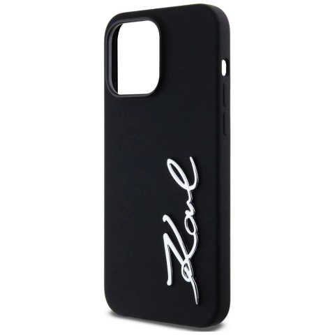 Etui Karl Lagerfeld Silicone Metal Script Logo do iPhone 14 Pro Max czarny Etui Karl Lagerfeld Silicone Metal Script Logo do iPhone 14 Pro Max czarny