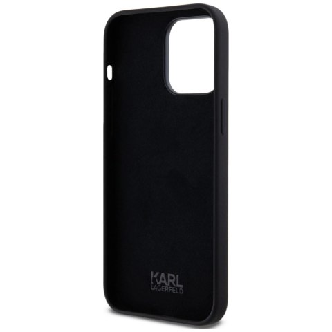 Etui Karl Lagerfeld Silicone Metal Script Logo do iPhone 14 Pro Max czarny Etui Karl Lagerfeld Silicone Metal Script Logo do iPhone 14 Pro Max czarny