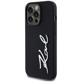 Etui Karl Lagerfeld Silicone Metal Script Logo do iPhone 14 Pro czarny