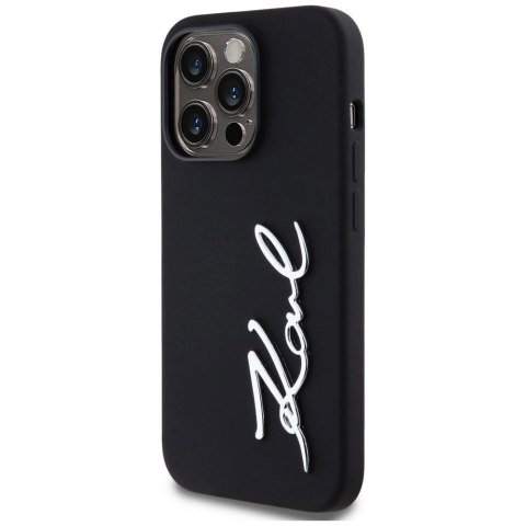 Etui Karl Lagerfeld Silicone Metal Script Logo do iPhone 14 Pro czarny Etui Karl Lagerfeld Silicone Metal Script Logo do iPhone 14 Pro czarny