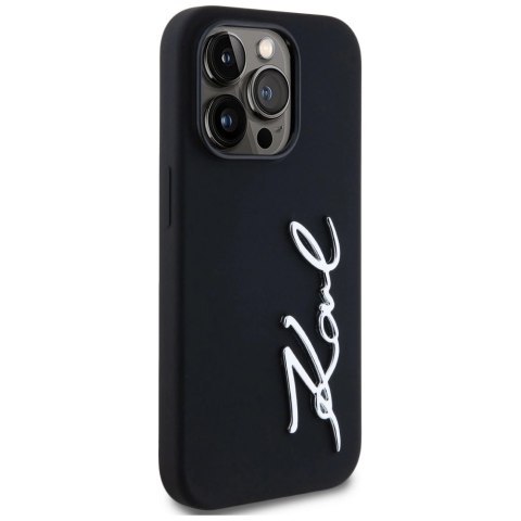 Etui Karl Lagerfeld Silicone Metal Script Logo do iPhone 14 Pro czarny Etui Karl Lagerfeld Silicone Metal Script Logo do iPhone 14 Pro czarny
