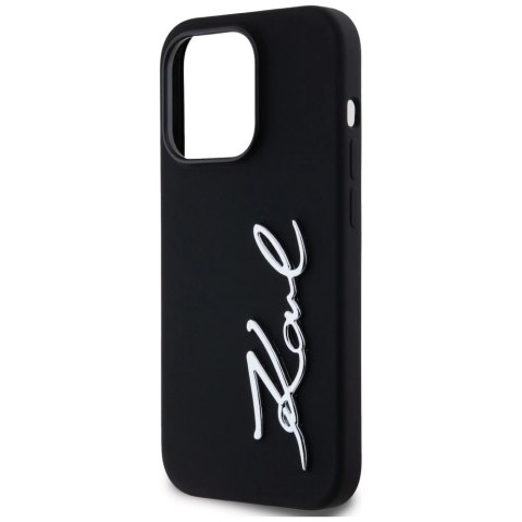 Etui Karl Lagerfeld Silicone Metal Script Logo do iPhone 14 Pro czarny Etui Karl Lagerfeld Silicone Metal Script Logo do iPhone 14 Pro czarny