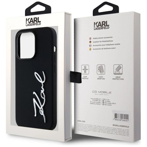 Etui Karl Lagerfeld Silicone Metal Script Logo do iPhone 14 Pro czarny Etui Karl Lagerfeld Silicone Metal Script Logo do iPhone 14 Pro czarny