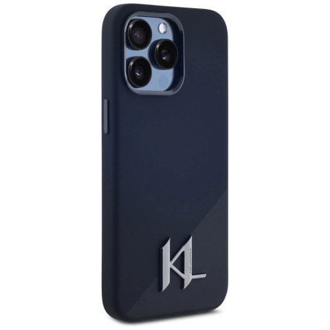 Etui Karl Lagerfeld Silicone Shadow Metal Initial MagSafe do iPhone 15 Pro czarny Etui Karl Lagerfeld Silicone Shadow Metal Initial MagSafe do iPhone 15 Pro czarny