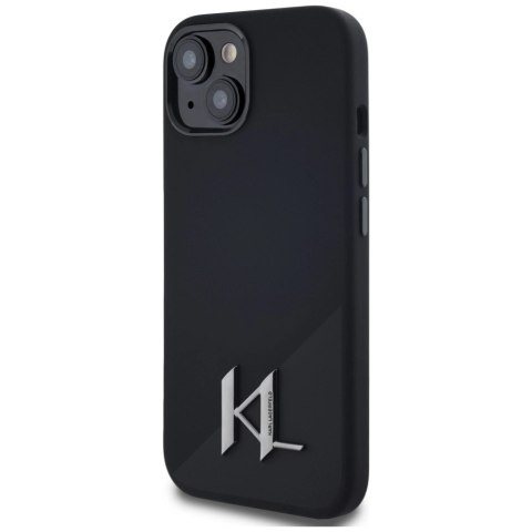 Etui Karl Lagerfeld Silicone Shadow Metal Initial MagSafe do iPhone 15 czarny Etui Karl Lagerfeld Silicone Shadow Metal Initial MagSafe do iPhone 15 czarny