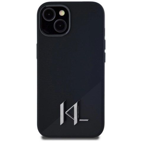 Etui Karl Lagerfeld Silicone Shadow Metal Initial MagSafe do iPhone 15 czarny Etui Karl Lagerfeld Silicone Shadow Metal Initial MagSafe do iPhone 15 czarny