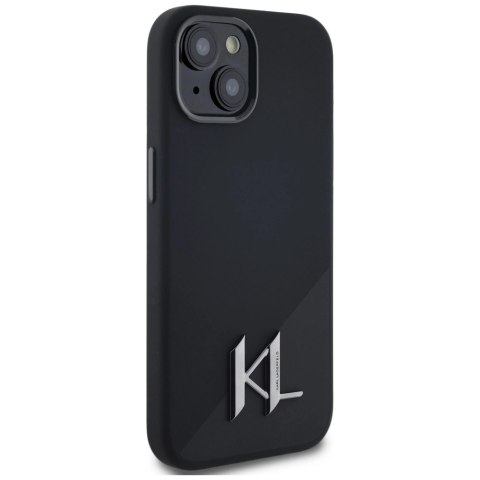 Etui Karl Lagerfeld Silicone Shadow Metal Initial MagSafe do iPhone 15 czarny Etui Karl Lagerfeld Silicone Shadow Metal Initial MagSafe do iPhone 15 czarny