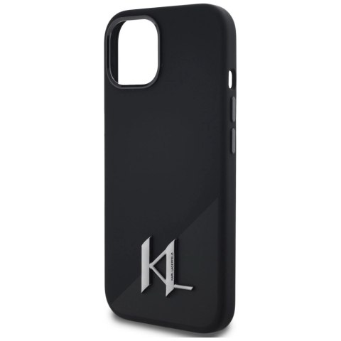 Etui Karl Lagerfeld Silicone Shadow Metal Initial MagSafe do iPhone 15 czarny Etui Karl Lagerfeld Silicone Shadow Metal Initial MagSafe do iPhone 15 czarny