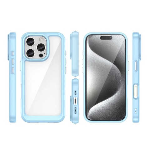 Etui Outer Space Case na iPhone 16e pokrowiec z elastyczną ramką - niebieskie