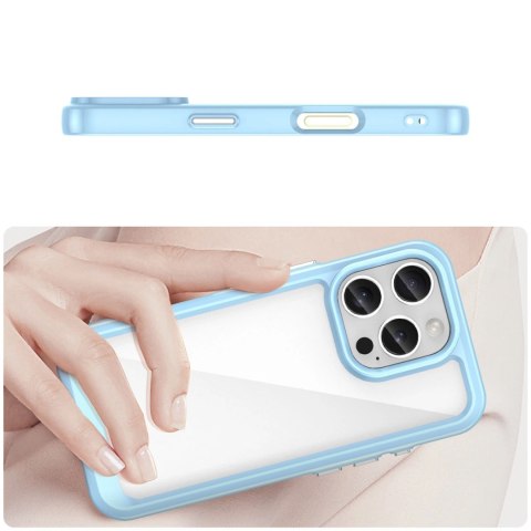 Etui Outer Space Case na iPhone 16e pokrowiec z elastyczną ramką - niebieskie