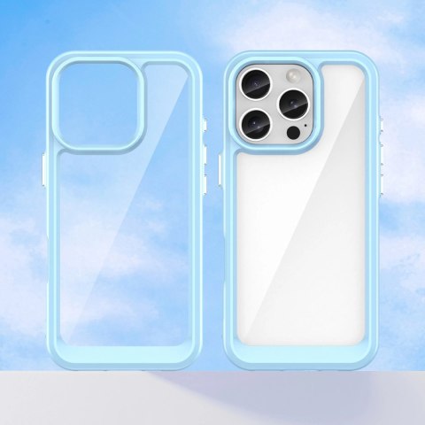 Etui Outer Space Case na iPhone 16e pokrowiec z elastyczną ramką - niebieskie