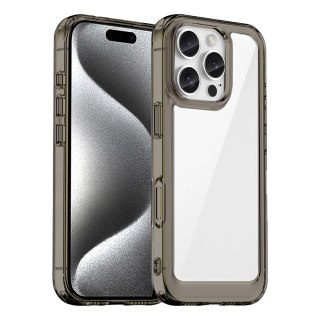 Etui Outer Space Case na iPhone 16e pokrowiec z elastyczną ramką - półprzezroczyste, czarne