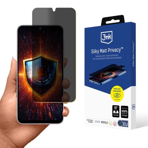 Prywatyzująca folia ochronna 3mk Silky Matt Privacy™ na Samsung Galaxy M16 5G Prywatyzująca folia ochronna 3mk Silky Matt Privacy™ na Samsung Galaxy M16 5G