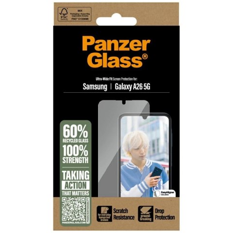 Szkło hartowane PanzerGlass Ultra-Wide Fit na Samsung Galaxy A26 5G - przezroczyste Szkło hartowane PanzerGlass Ultra-Wide Fit na Samsung Galaxy A26 5G - przezroczyste