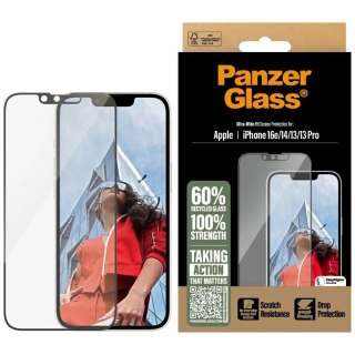 Szkło hartowane PanzerGlass Ultra-Wide Fit na iPhone 13 / 13 Pro / 14 / 16e - przezroczyste