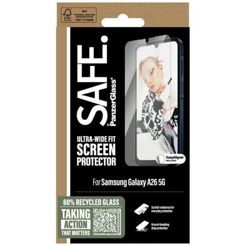 Szkło hartowane SAFE by PanzerGlass Ultra-Wide Fit na Samsung Galaxy A26 5G - przezroczyste Szkło hartowane SAFE by PanzerGlass Ultra-Wide Fit na Samsung Galaxy A26 5G - przezroczyste