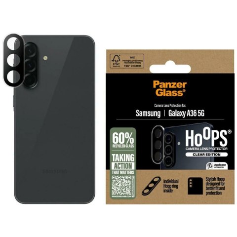 Szkło hartowane na obiektyw PanzerGlass Hoops Lens Protector na Samsung Galaxy A36 5G - przezroczyste Szkło hartowane na obiektyw PanzerGlass Hoops Lens Protector na Samsung Galaxy A36 5G - przezroczyste